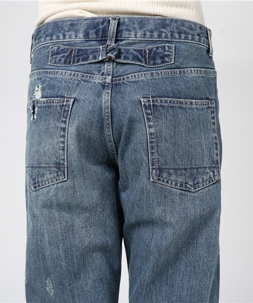 OLD BETTY'S（オールドベティーズ）の「Denim 5Pocket Damage Pants/デニム5ポケットダメージパンツ（デニムパンツ・レディース・インディゴブルー・SMALL/MEDIUM）」の6枚目の写真