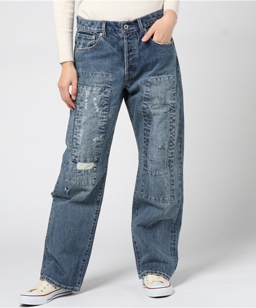 OLD BETTY'S（オールドベティーズ）の「Denim 5Pocket Damage Pants/デニム5ポケットダメージパンツ（デニムパンツ・レディース・インディゴブルー・SMALL/MEDIUM）」の12枚目の写真