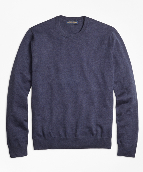 BROOKS BROTHERS(ブルックスブラザーズ)の「スーピマコットン クルーネックセーター 【手洗い可能】(ニット/セーター・メンズ・ネイビー/ホワイト・X-SMALL/SMALL/MEDIUM/LARGE)」の2枚目の写真