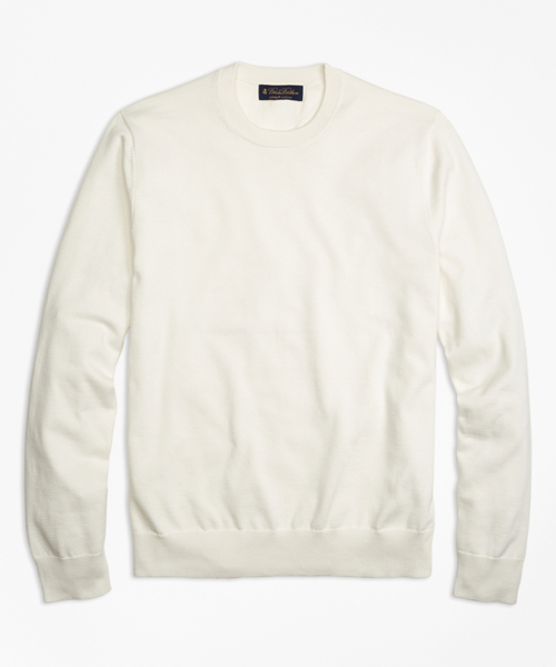 BROOKS BROTHERS(ブルックスブラザーズ)の「スーピマコットン クルーネックセーター 【手洗い可能】(ニット/セーター・メンズ・ネイビー/ホワイト・X-SMALL/SMALL/MEDIUM/LARGE)」の1枚目の写真