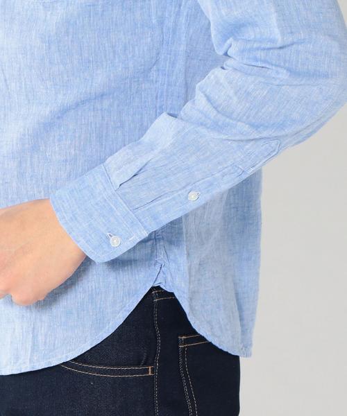 coen(コーエン)の「フレンチリネン×コットンシャンブレーボタンダウンシャツ(シャツ/ブラウス・メンズ・ピンク/ネイビー/クリーム/ホワイト・X-LARGE/MEDIUM/LARGE/SMALL)」の19枚目の写真