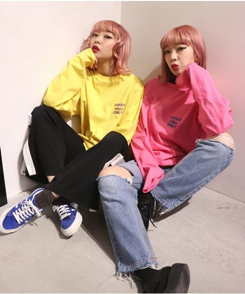 jouetie（ジュエティ）の「emmaコラボ カラーロングスリーブTEE（Tシャツ/カットソー・レディース・ターコイズブルー/ピンク/イエロー・MEDIUM）」の17枚目の写真