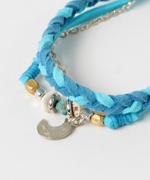 チャイハネ(チャイハネ)の「【チャイハネ】クレセントムーンメッシュブレスレット(ブレスレット・レディース・カラフル/ピンク/ライトブルー・FREE)」の5枚目の写真