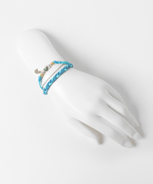 チャイハネ(チャイハネ)の「【チャイハネ】クレセントムーンメッシュブレスレット(ブレスレット・レディース・カラフル/ピンク/ライトブルー・FREE)」の7枚目の写真