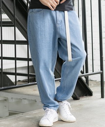 ライトオンス デニム / テーパード バギー ワイドパンツ