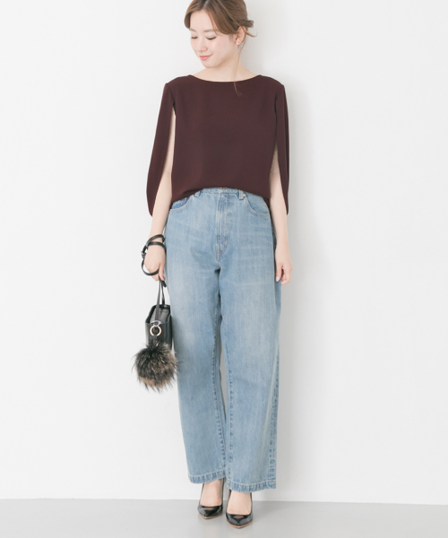 URBAN RESEARCH（アーバンリサーチ）の「マントスリーブブラウス（シャツ/ブラウス・レディース・ブラック/ボルドー・FREE）」の4枚目の写真