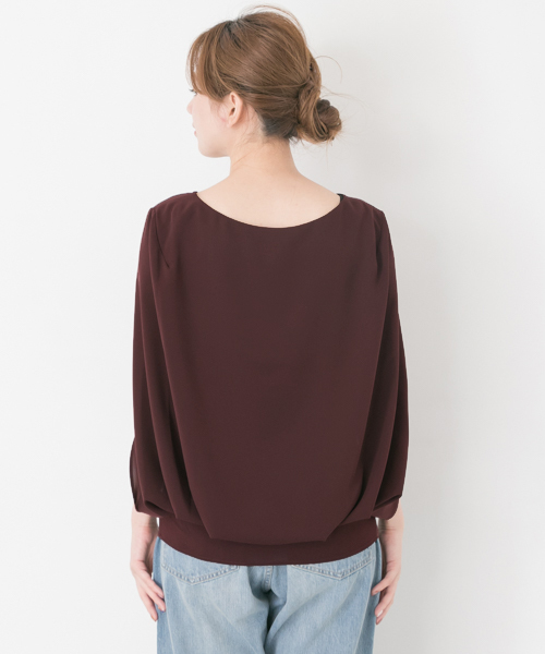 URBAN RESEARCH（アーバンリサーチ）の「マントスリーブブラウス（シャツ/ブラウス・レディース・ブラック/ボルドー・FREE）」の7枚目の写真