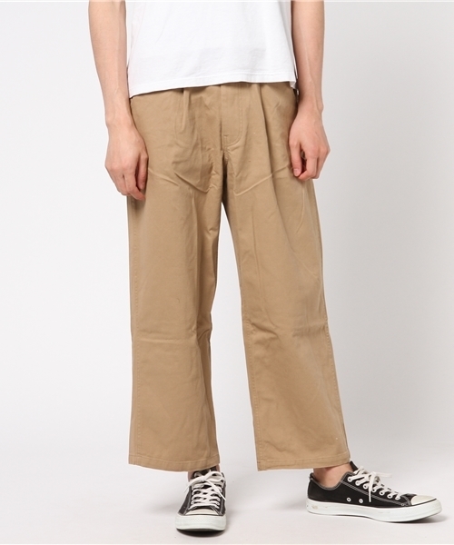 coca（coca）（コカ）の「フロントタックワイドチノパンツ（チノパンツ・メンズ・ベージュ/ブラック/カーキ・M/L）」の4枚目の写真