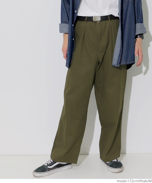 coca（coca）（コカ）の「フロントタックワイドチノパンツ（チノパンツ・メンズ・ベージュ/ブラック/カーキ・M/L）」の6枚目の写真