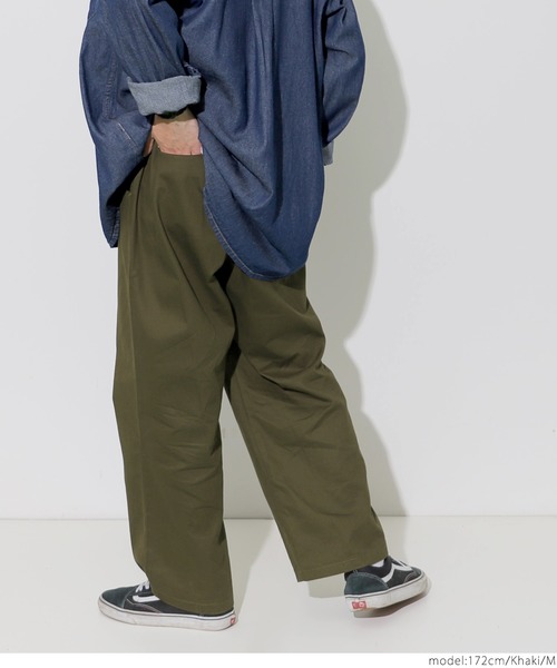 coca（coca）（コカ）の「フロントタックワイドチノパンツ（チノパンツ・メンズ・ベージュ/ブラック/カーキ・M/L）」の10枚目の写真