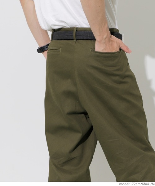 coca（coca）（コカ）の「フロントタックワイドチノパンツ（チノパンツ・メンズ・ベージュ/ブラック/カーキ・M/L）」の11枚目の写真