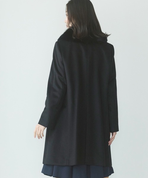 sankyo shokai(サンキョウショウカイ)の「カシミヤステンカラーコート(ステンカラーコート・レディース・ブラック・13号/11号/9号/7号)」の7枚目の写真