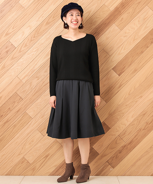 un dix cors（アンディコール）の「ハートネック2WAYニット（ニット/セーター・レディース・オレンジ/ブラック/ホワイト/その他9・ﾌﾘ-）」の13枚目の写真