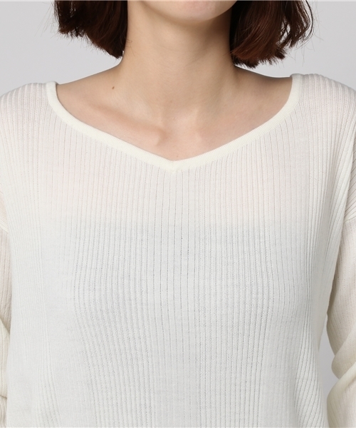 un dix cors（アンディコール）の「ハートネック2WAYニット（ニット/セーター・レディース・オレンジ/ブラック/ホワイト/その他9・ﾌﾘ-）」の8枚目の写真