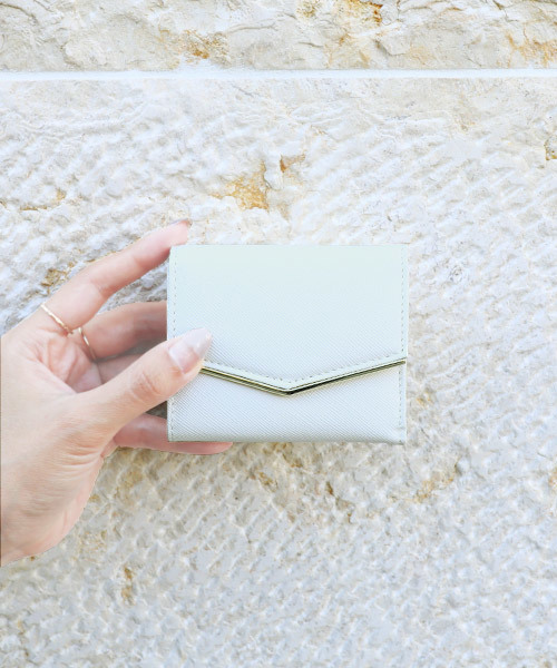 Fashion Letter（ファッションレター）の「ミニ財布 シンプルミニウォレット（財布・レディース・ホワイト/ブラック/グレー/ベージュ/エメラルド/ネイビー/ライトブルー/ピンクベージュ/チェリーピンク/レッド/ゴールド/シャンパン・FREE）」の2枚目の写真