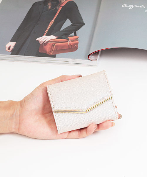 Fashion Letter（ファッションレター）の「ミニ財布 シンプルミニウォレット（財布・レディース・ホワイト/ブラック/グレー/ベージュ/エメラルド/ネイビー/ライトブルー/ピンクベージュ/チェリーピンク/レッド/ゴールド/シャンパン・FREE）」の12枚目の写真