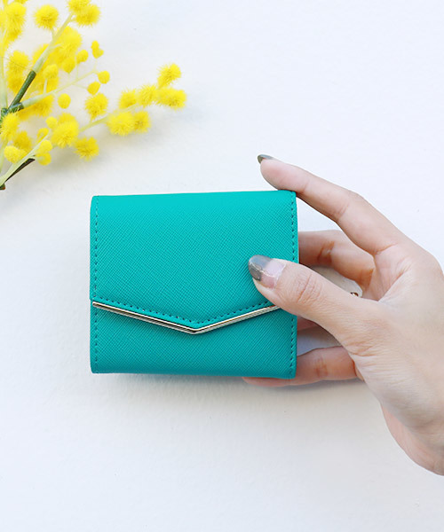 Fashion Letter（ファッションレター）の「ミニ財布 シンプルミニウォレット（財布・レディース・ホワイト/ブラック/グレー/ベージュ/エメラルド/ネイビー/ライトブルー/ピンクベージュ/チェリーピンク/レッド/ゴールド/シャンパン・FREE）」の6枚目の写真