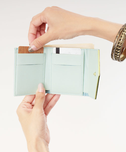 Fashion Letter（ファッションレター）の「ミニ財布 シンプルミニウォレット（財布・レディース・ホワイト/ブラック/グレー/ベージュ/エメラルド/ネイビー/ライトブルー/ピンクベージュ/チェリーピンク/レッド/ゴールド/シャンパン・FREE）」の13枚目の写真