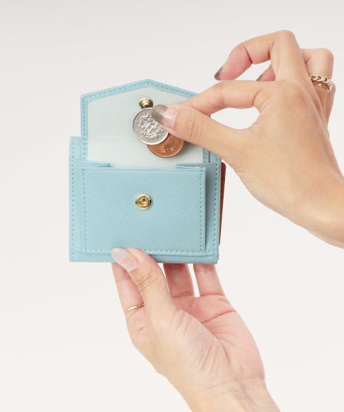 Fashion Letter（ファッションレター）の「ミニ財布 シンプルミニウォレット（財布・レディース・ホワイト/ブラック/グレー/ベージュ/エメラルド/ネイビー/ライトブルー/ピンクベージュ/チェリーピンク/レッド/ゴールド/シャンパン・FREE）」の14枚目の写真