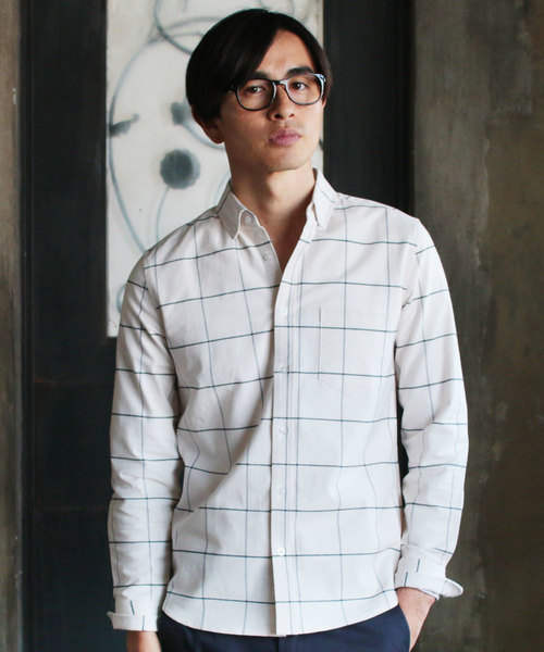 THE CASUAL（カジュアル）の「ボタンダウン先染めオックスフォードストレッチシャツ（シャツ/ブラウス・メンズ・その他3/その他4/グレー/サックスブルー/その他1/その他2/ホワイト/ネイビー/ワイン/その他5・L/M/S/XL）」の7枚目の写真