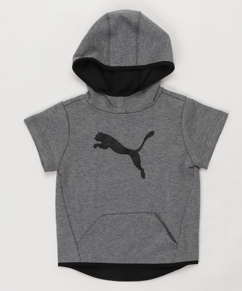 PUMA（プーマ）の「TECH SS フーデッドスウェット (KIDS)（パーカー・キッズ・ブラック/グレー・6/8/9/10/12）」の2枚目の写真