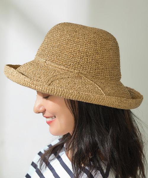 green label relaxing(グリーンレーベルリラクシング)の「SC ウォッシャブルワシツバヒロハット(ハット・レディース・ブラック/ベージュ/モカ・FREE)」の1枚目の写真