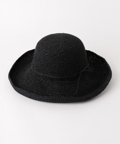 green label relaxing(グリーンレーベルリラクシング)の「SC ウォッシャブルワシツバヒロハット(ハット・レディース・ブラック/ベージュ/モカ・FREE)」の2枚目の写真