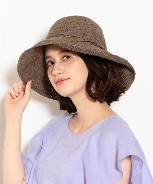 green label relaxing(グリーンレーベルリラクシング)の「SC ウォッシャブルワシツバヒロハット(ハット・レディース・ブラック/ベージュ/モカ・FREE)」の5枚目の写真