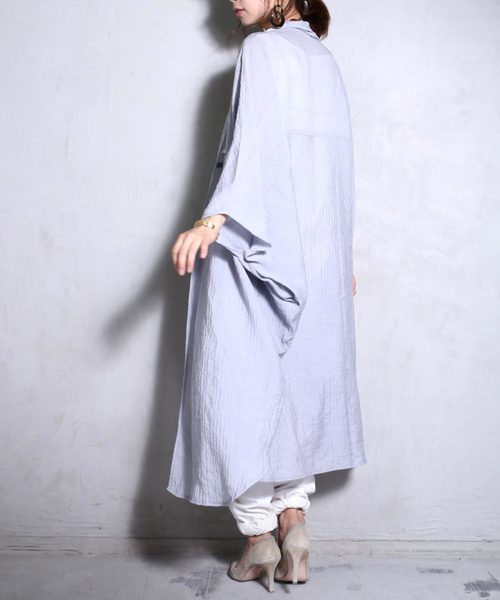 antiqua（アンティカ）の「スクエアロングカーディガン（カーディガン/ボレロ・レディース・ブラック/グレー・FREE）」の4枚目の写真