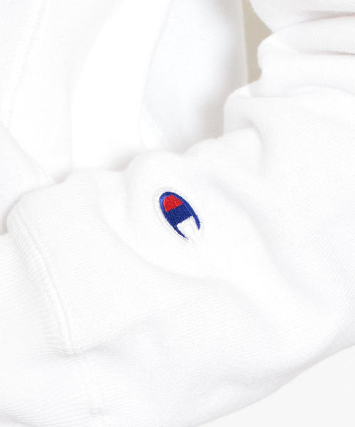 Champion（チャンピオン）の「［別注チャンピオン］SC Champion×GLR Reverse Weave フード ロゴ パーカー ◆（パーカー・レディース・ホワイト/ブラック・M）」の13枚目の写真