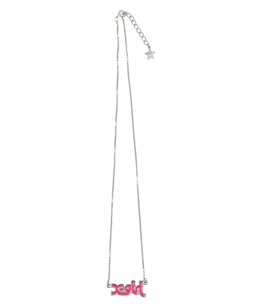 X-girl（エックスガール）の「BASIC LOGO NECKLACE（ネックレス・レディース・ブラック/レッド/ピンク/イエロー・ONE SIZE）」の4枚目の写真