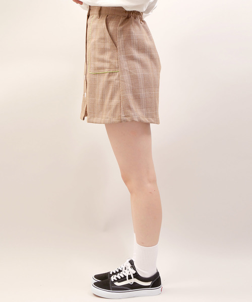 DING（ディング）の「DING/【セットアップ対応商品】チェック柄パイピングミニスカート（スカート・レディース・ブラウン系その他2/グレー系その他2・FREE）」の9枚目の写真