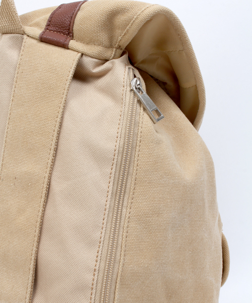 WEGO(ウィゴー)の「WEGO/ウォッシュキャンバス2ストラップリュック(バックパック/リュック・メンズ・その他1/ネイビー/カーキ/ブラック/ベージュ・FREE)」の8枚目の写真