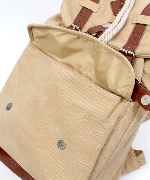 WEGO(ウィゴー)の「WEGO/ウォッシュキャンバス2ストラップリュック(バックパック/リュック・メンズ・その他1/ネイビー/カーキ/ブラック/ベージュ・FREE)」の9枚目の写真