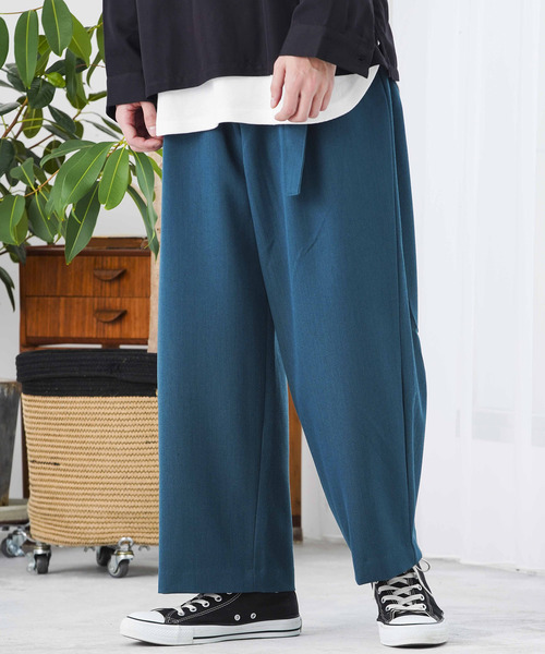 WEGO(ウィゴー)の「WEGO/【WEB限定】ベルト付きワイドスラックス(スラックス・メンズ・ベージュ系その他2/ブラック系その他4/ブルー系その他4/グレー系その他2/ネイビー/グレー/ブラック/グリーン・MEDIUM/LARGE/SMALL)」の6枚目の写真