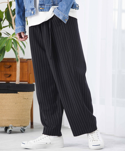 WEGO(ウィゴー)の「WEGO/【WEB限定】ベルト付きワイドスラックス(スラックス・メンズ・ベージュ系その他2/ブラック系その他4/ブルー系その他4/グレー系その他2/ネイビー/グレー/ブラック/グリーン・MEDIUM/LARGE/SMALL)」の3枚目の写真