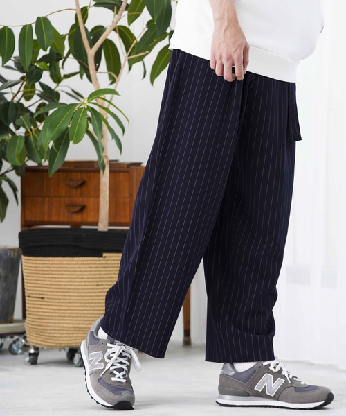 WEGO(ウィゴー)の「WEGO/【WEB限定】ベルト付きワイドスラックス(スラックス・メンズ・ベージュ系その他2/ブラック系その他4/ブルー系その他4/グレー系その他2/ネイビー/グレー/ブラック/グリーン・MEDIUM/LARGE/SMALL)」の8枚目の写真