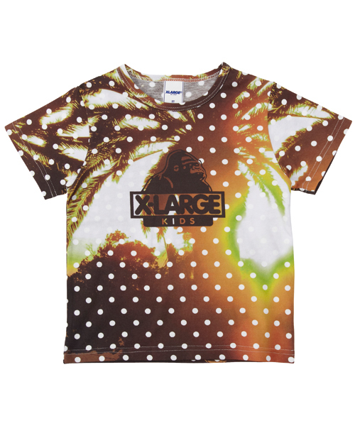 XLARGE KIDS（エクストララージキッズ）の「S/S  TEE  “PALM  TREES  &  USA”（Tシャツ/カットソー・キッズ・ベージュ/レッド・2T/4T/6T/5T/7T）」の3枚目の写真