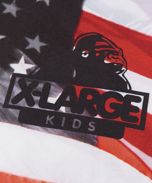 XLARGE KIDS（エクストララージキッズ）の「S/S  TEE  “PALM  TREES  &  USA”（Tシャツ/カットソー・キッズ・ベージュ/レッド・2T/4T/6T/5T/7T）」の6枚目の写真