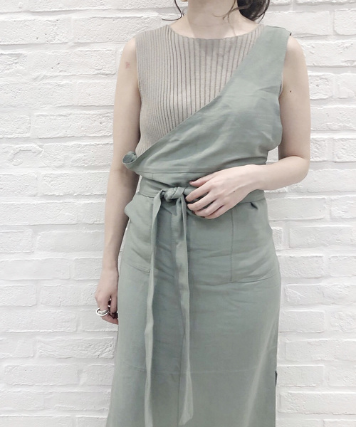 DouDou(ドゥドゥ)の「ワンショル2WAYワンピース(ワンピース・レディース・ベージュ/グリーン・FREE)」の17枚目の写真