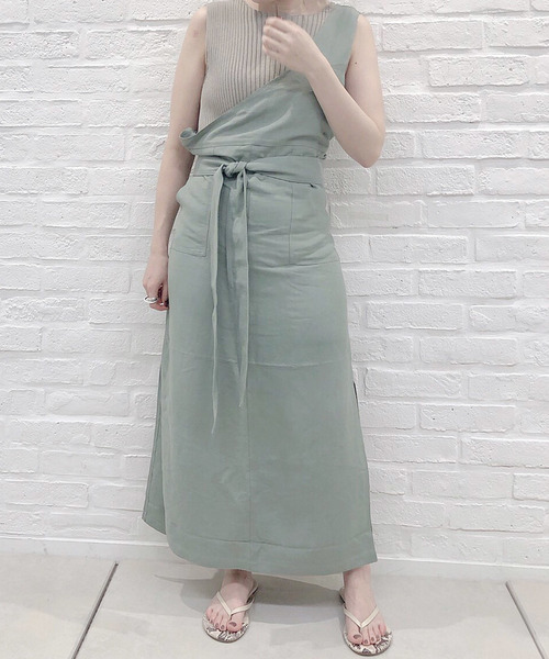 DouDou(ドゥドゥ)の「ワンショル2WAYワンピース(ワンピース・レディース・ベージュ/グリーン・FREE)」の18枚目の写真