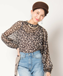 LAYMEE | Jablon leopard SH / ジェブロンレオパードシャツ(シャツ/ブラウス)