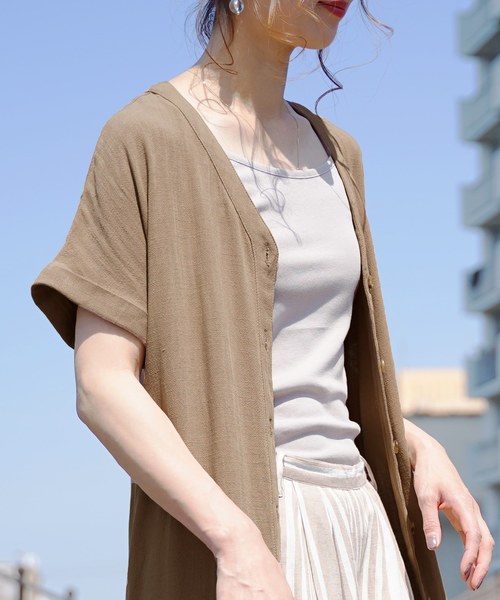 reca（レカ）の「2wayリネンスリット入りロングガウンワンピース（ワンピース・レディース・ブラック/ベージュ/ナチュラル・FREE）」の6枚目の写真