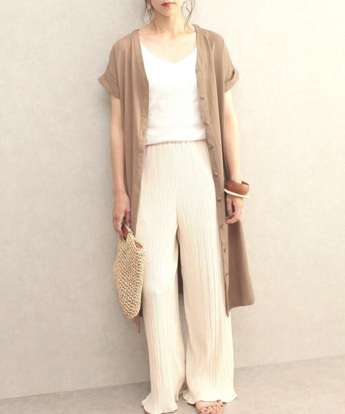 reca（レカ）の「2wayリネンスリット入りロングガウンワンピース（ワンピース・レディース・ブラック/ベージュ/ナチュラル・FREE）」の7枚目の写真