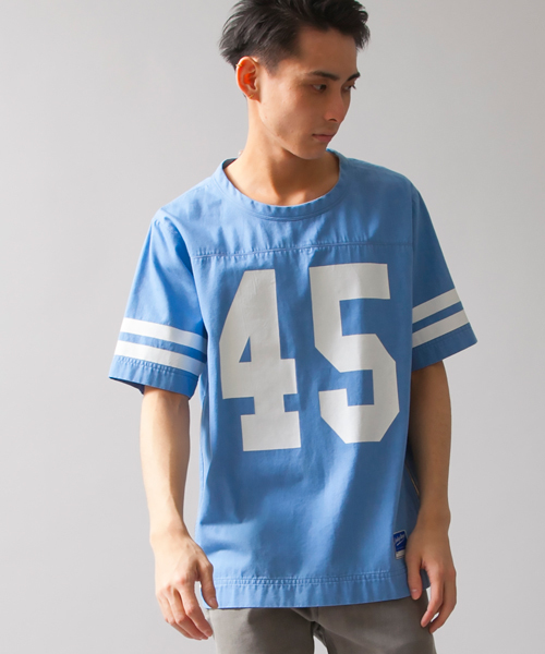 MONKEY TIME（モンキータイム）の「MT∴ 6ozデニム フットボール T-シャツ（シャツ/ブラウス・メンズ・ネイビー/ライトブルー・MEDIUM/SMALL/LARGE）」の2枚目の写真