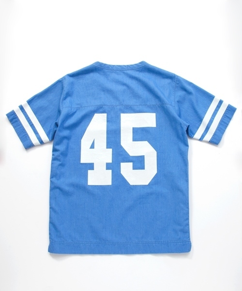 MONKEY TIME（モンキータイム）の「MT∴ 6ozデニム フットボール T-シャツ（シャツ/ブラウス・メンズ・ネイビー/ライトブルー・MEDIUM/SMALL/LARGE）」の7枚目の写真