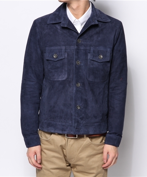 BRILLA per il gusto(ブリッラペルイルグースト)の「EMMETI / 別注スエードジャケット(ブルゾン・メンズ・ライトブラウン/ブルー系その他・48/44/46)」の2枚目の写真