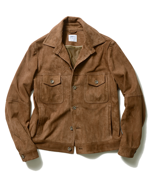 BRILLA per il gusto(ブリッラペルイルグースト)の「EMMETI / 別注スエードジャケット(ブルゾン・メンズ・ライトブラウン/ブルー系その他・48/44/46)」の1枚目の写真