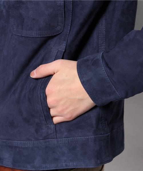 BRILLA per il gusto(ブリッラペルイルグースト)の「EMMETI / 別注スエードジャケット(ブルゾン・メンズ・ライトブラウン/ブルー系その他・48/44/46)」の10枚目の写真