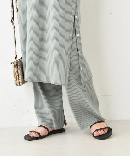 DouDou（ドゥドゥ）の「カットリブパンツ（その他パンツ・レディース・オフホワイト/グレイッシュベージュ/グリーン/ブラック/キャメル/ピンク・FREE）」の13枚目の写真